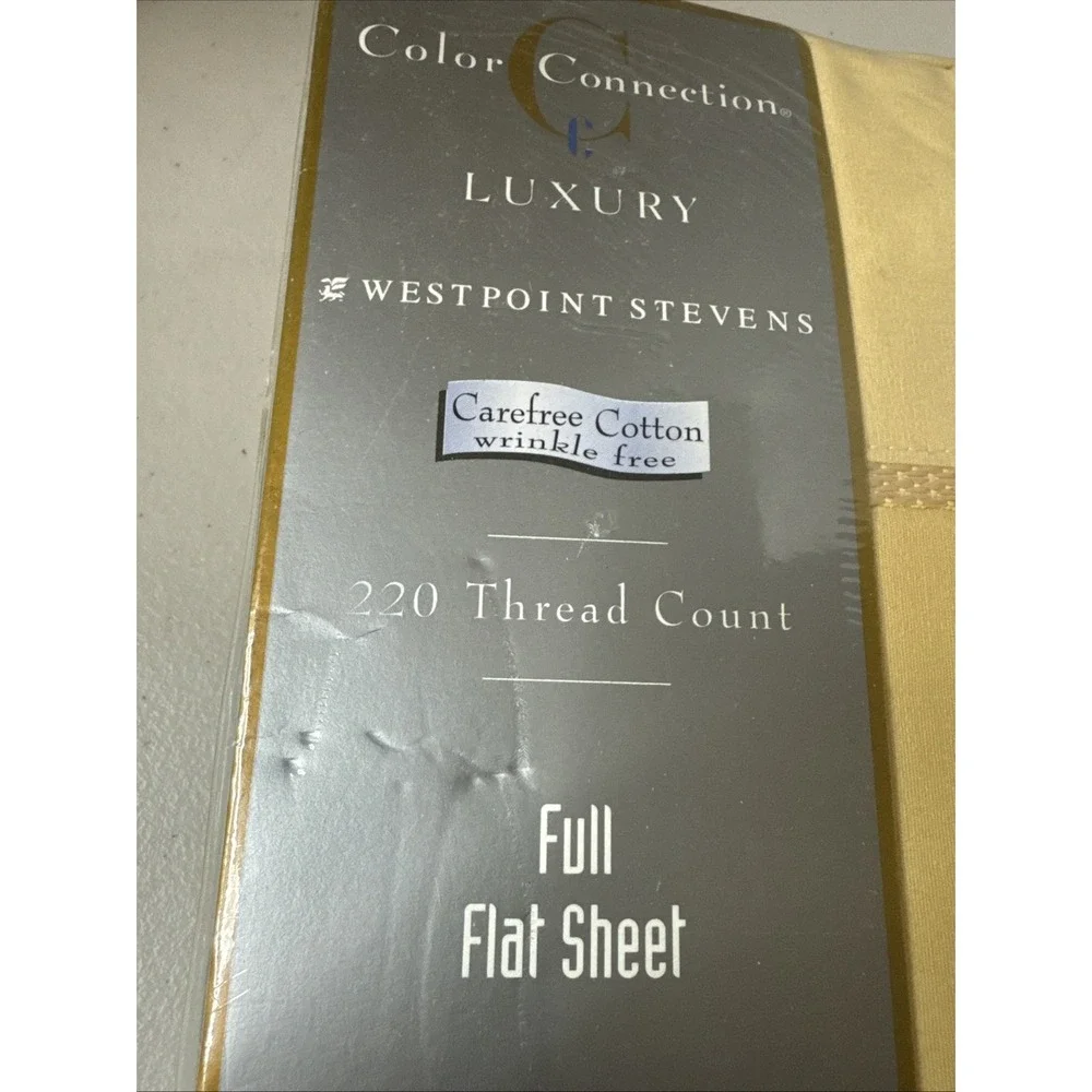 Vintage Deluxe Color Connection Dan River Full Size Yellow Flat Sheet Cotton